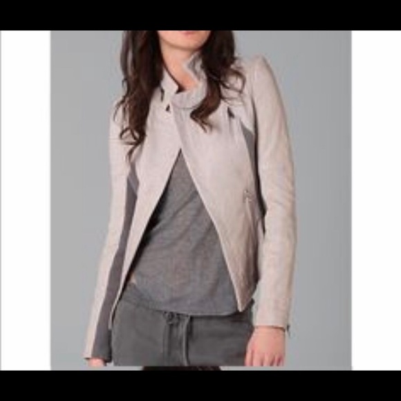 Cut25 by Yigal Azrouel 2 tone leather jacket - Picture 2 of 11